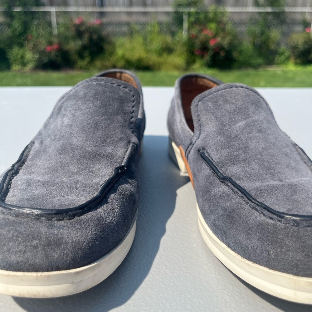 Zegna Gray Suede Men's Slip-On Shoes
